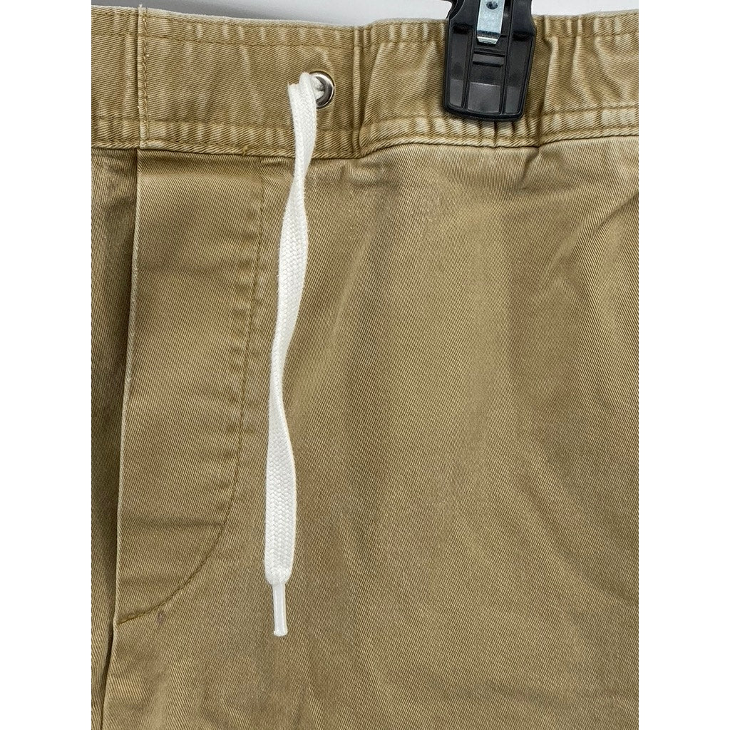 H&M L.O.G.G. Men's Tan Denim Slim-Fit Stretch Drawstring Jogger Pants SZ M