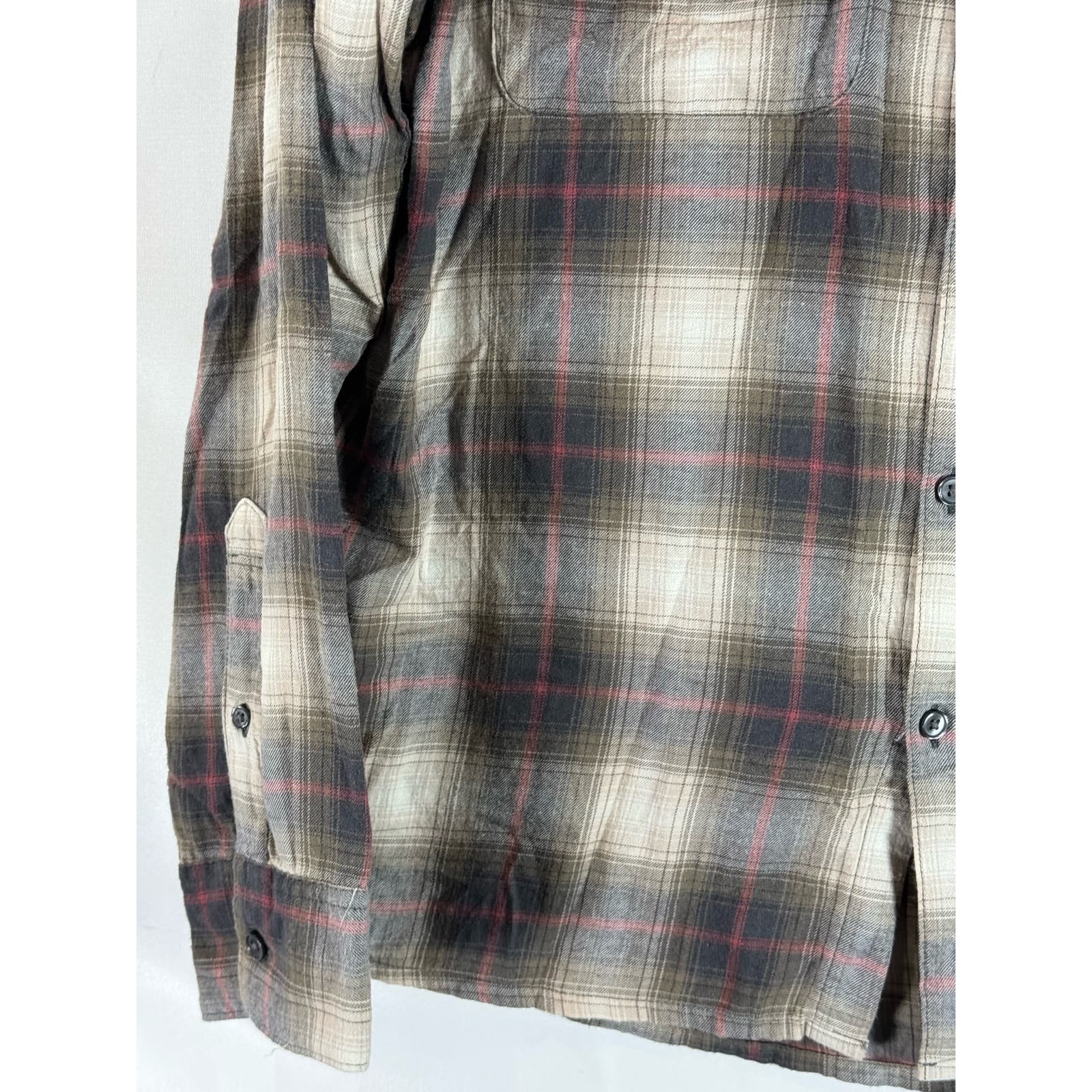 ABERCROMBIIE & FITCH Men's Brown Plaid Button-Up Long Sleeve Shirt SZ L