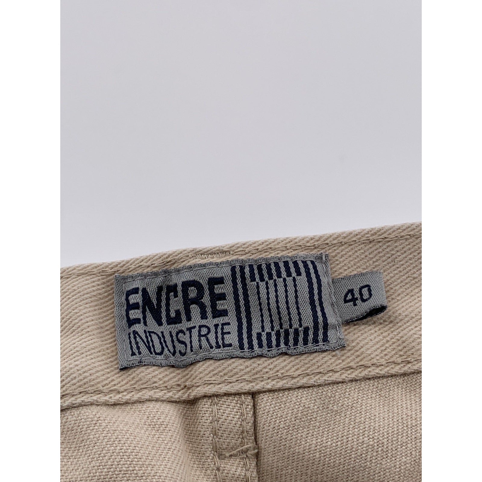 ENCRE INDUSTRIE Men's Tan Cotton Regular-Fit Straight-Leg Chino Pants SZ 40