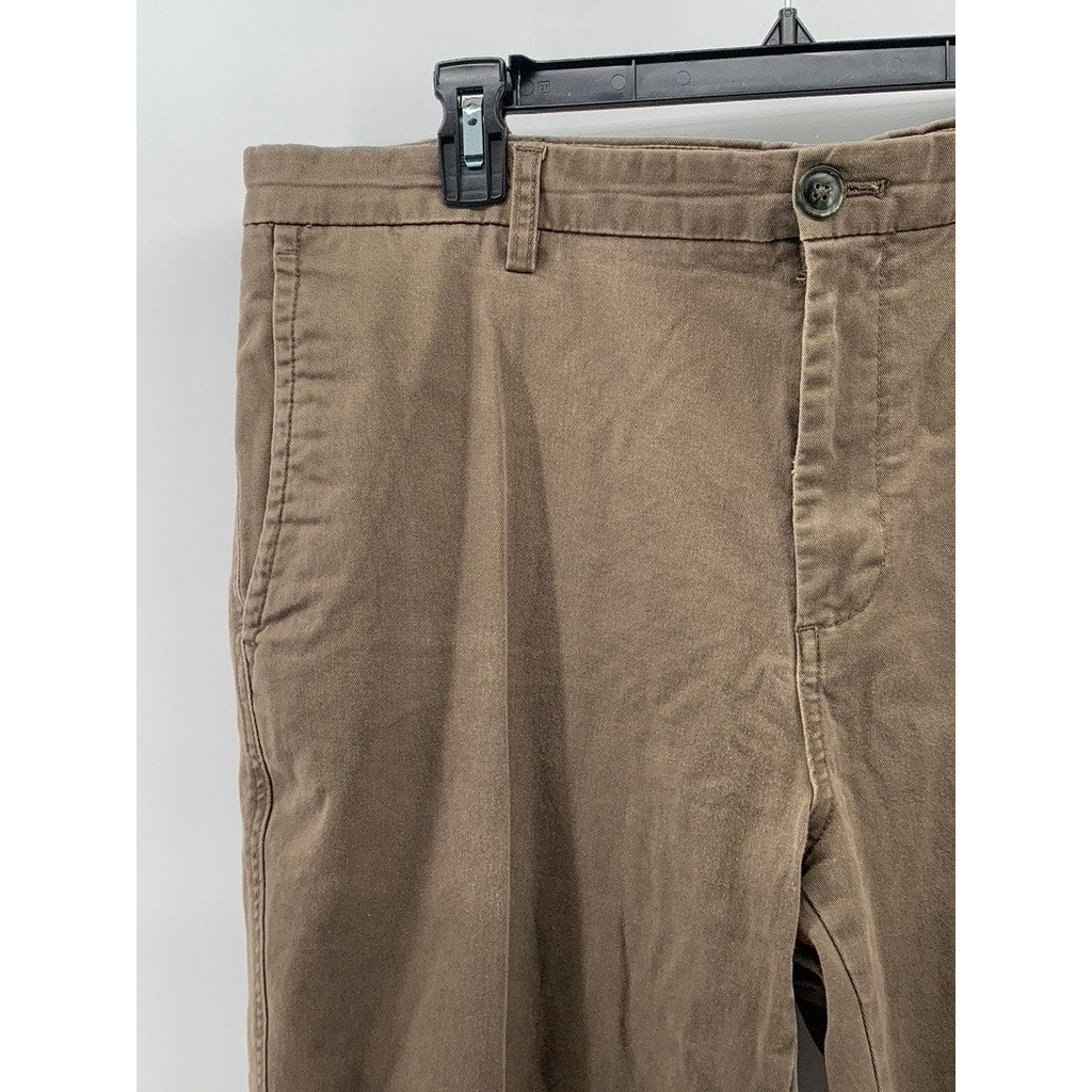 JOSEPH ABBOUD Men's Brown Straight-Leg Stretch Chino Pants SZ 40X32