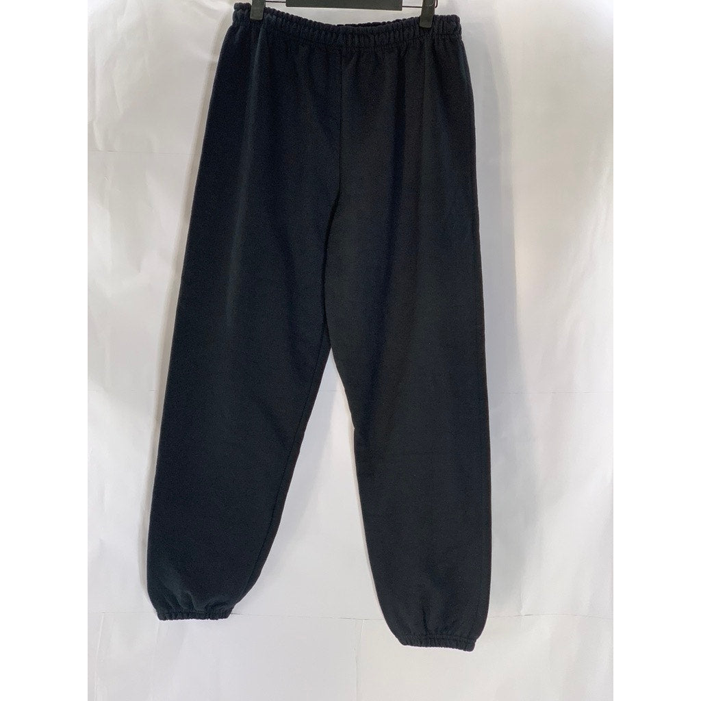 GILDAN Women's Black-Pink Heavy Blend Fleece Syd City Logo Casual Sweatpant SZ S