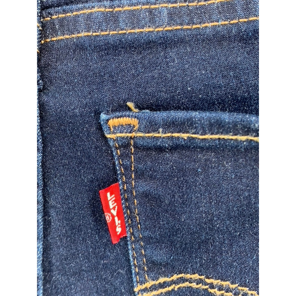 LEVI'S Women's Indigo Blue Denim 724 High-Rise Straight Five-Pocket Jeans SZ 27