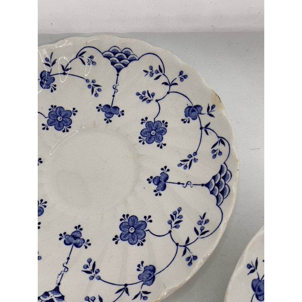 MYOTT FINLANDIA Vintage Swirl Rim Fine Staffordshire Ware 10pc Saucer & Cup