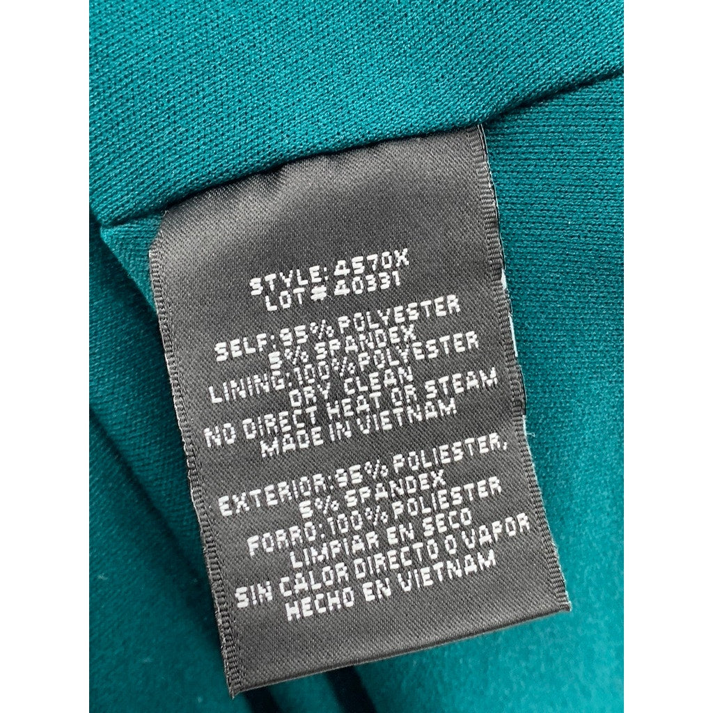 XSCAPE Women's Green Lucy Long Scuba Crepe One Shoulder Dress SZ 16