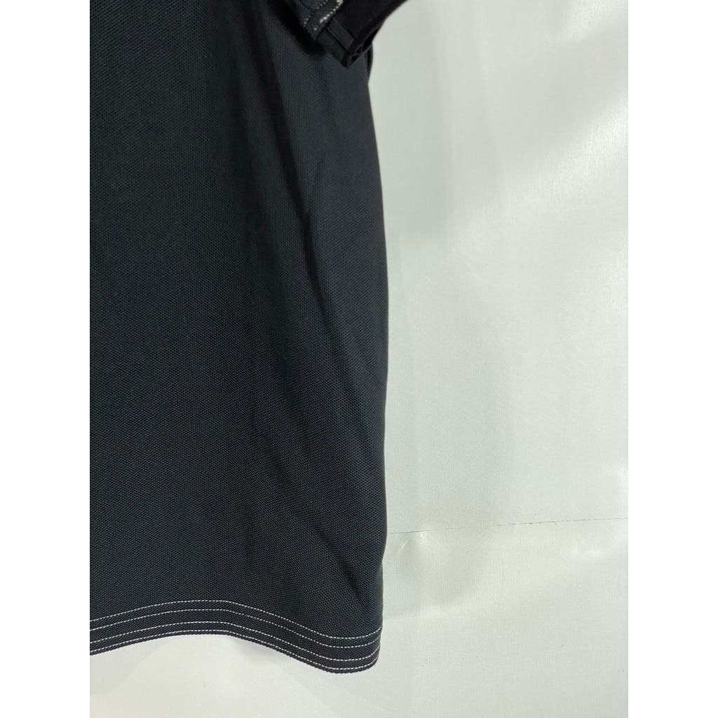 TOMMY BAHAMA Men's Black Solid Emerfielder IslandZone Short Sleeve Polo SZ L