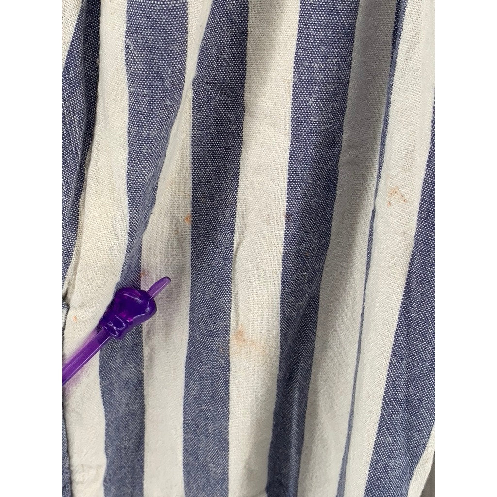 AMERICAN EAGLE Women's White-Blue Striped One-Piece Jumpsuit SZ S