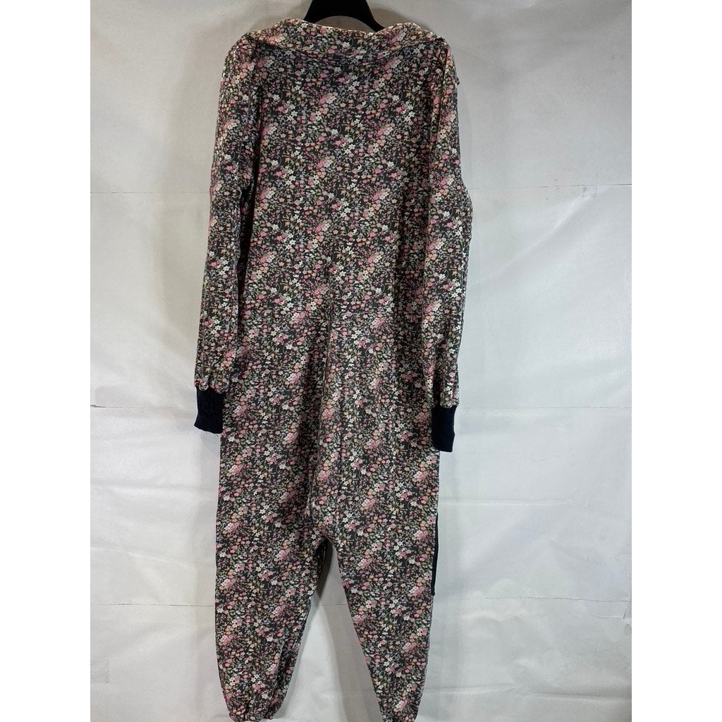 SELKIE Women's Cottage Floral All Over Long Sleeve Knee Patch Jumpsuit SZ S