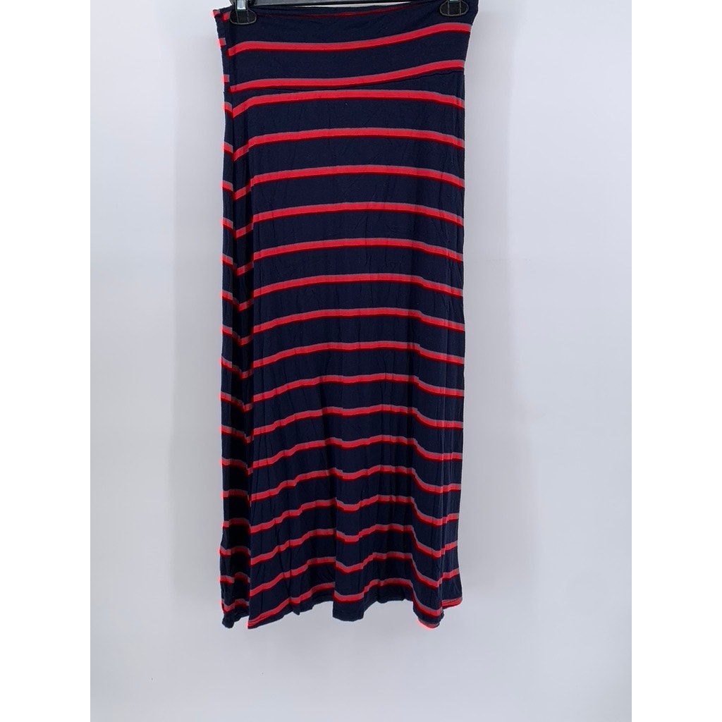 PROMESA Womens Red & Blue Striped Soft Relaxed Skirt SZ M