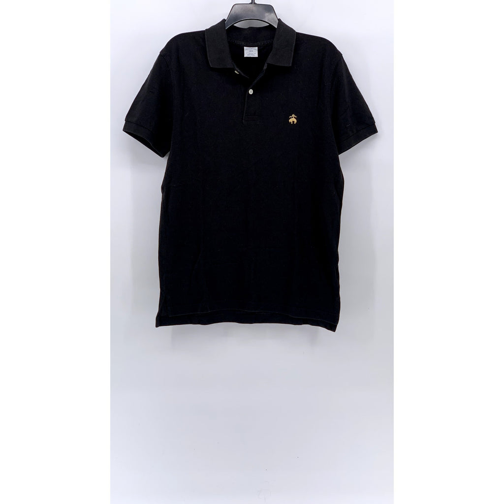 BROOKS BROTHERS Men's Black Slim-Fit Short Sleeve Performance Polo Shirt SZ M