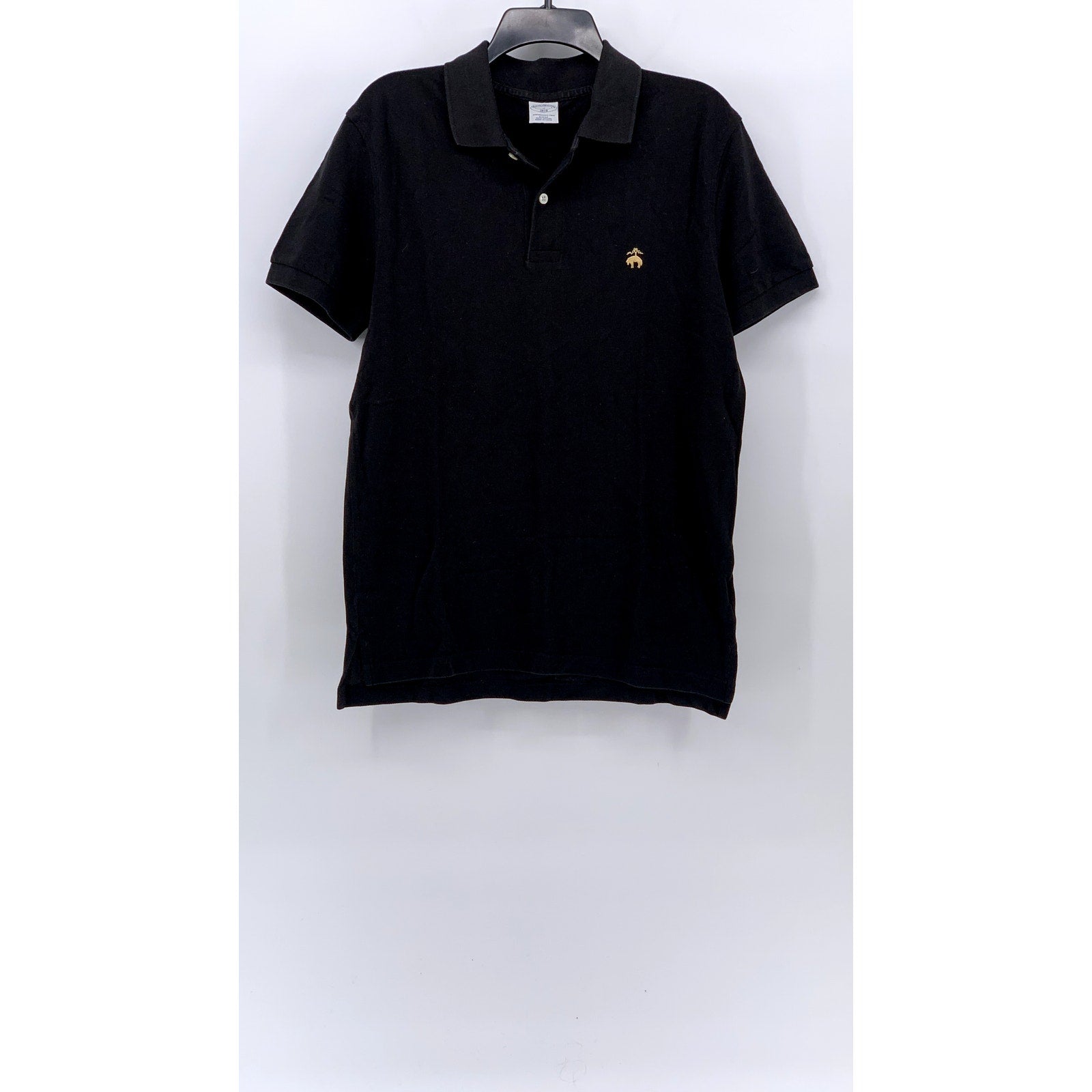 BROOKS BROTHERS Men's Black Slim-Fit Short Sleeve Performance Polo Shirt SZ M