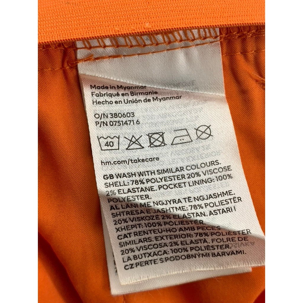 H&M Women's Orange Solid Skinny Leg Pants SZ 6