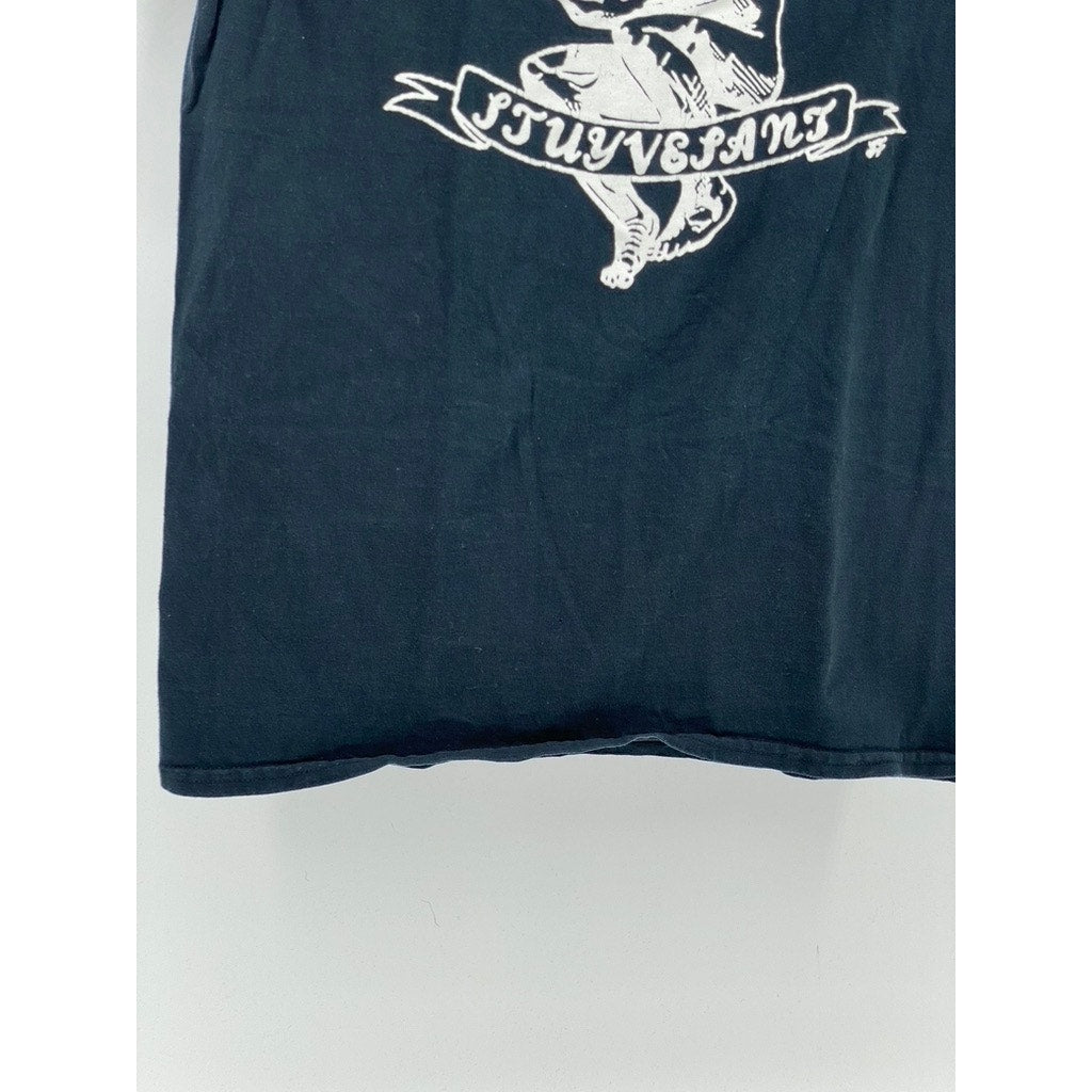 GILDAN Men's Washed Black Graphic Crewneck Casual Short Sleeve T-Shirt SZ M