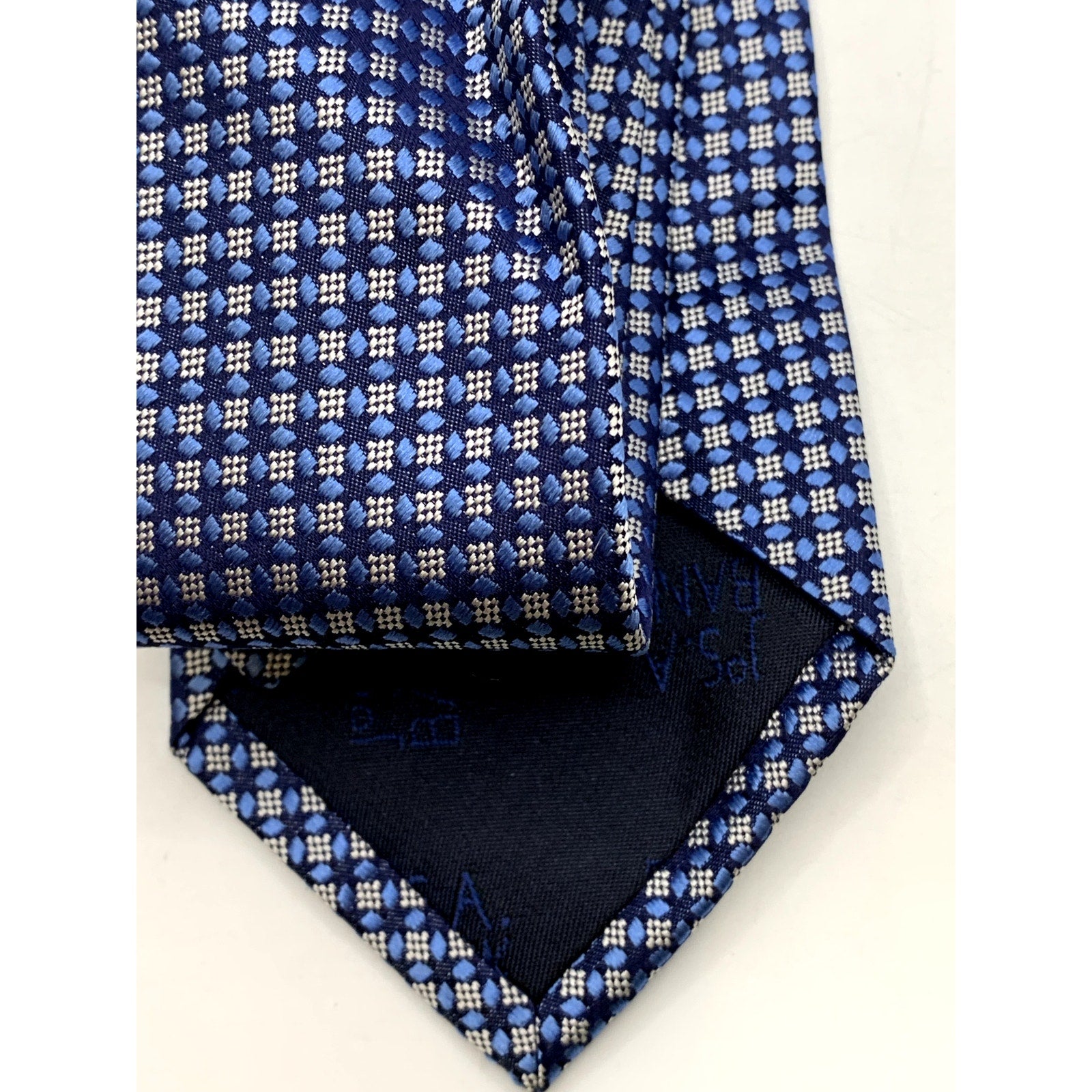 JOS. A. BANK Men's Blue Embroidered Geo Print Tie