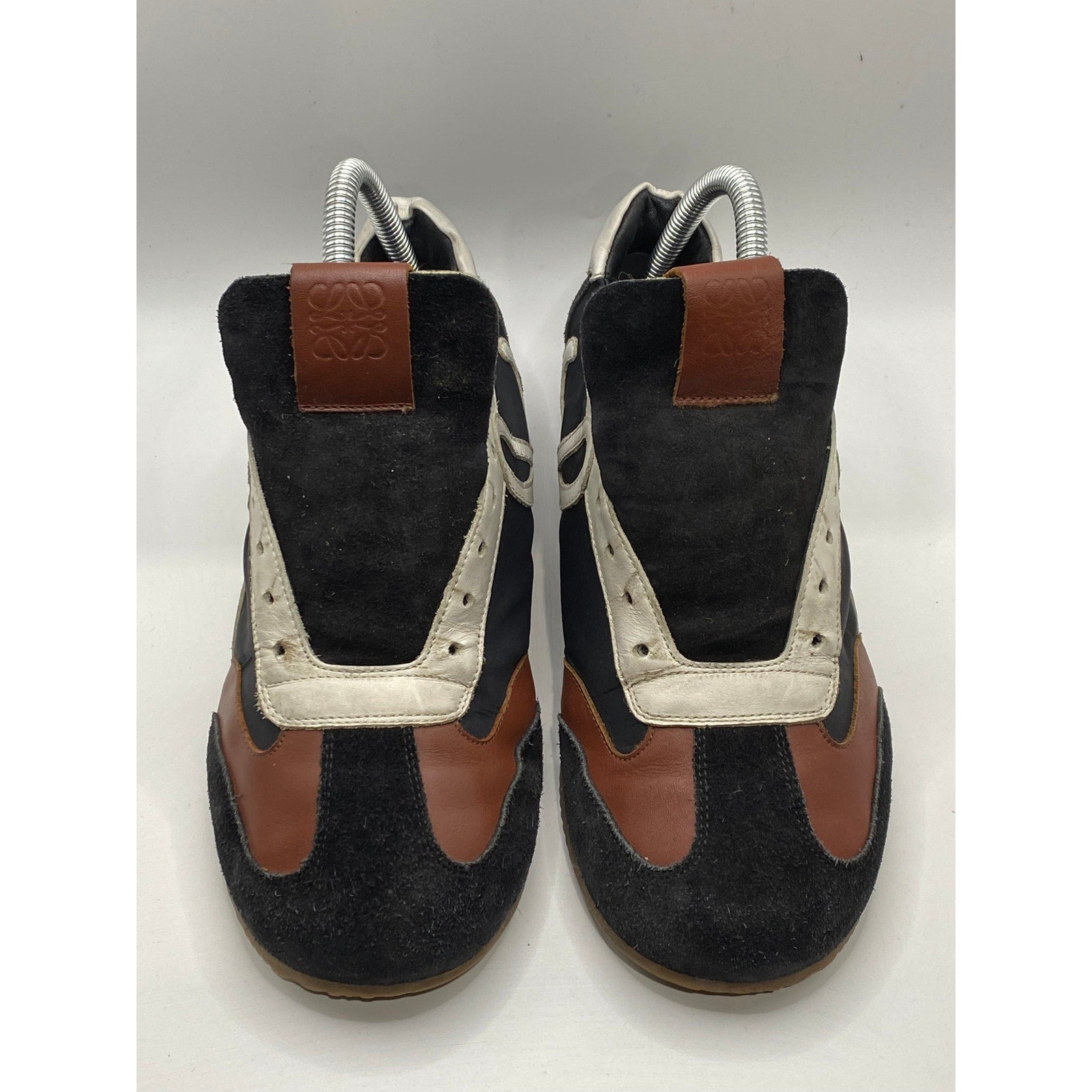 LOEWE Women's Navy-White Printed Suede Leather Ballet Runner Sneakers SZ 38(US8)