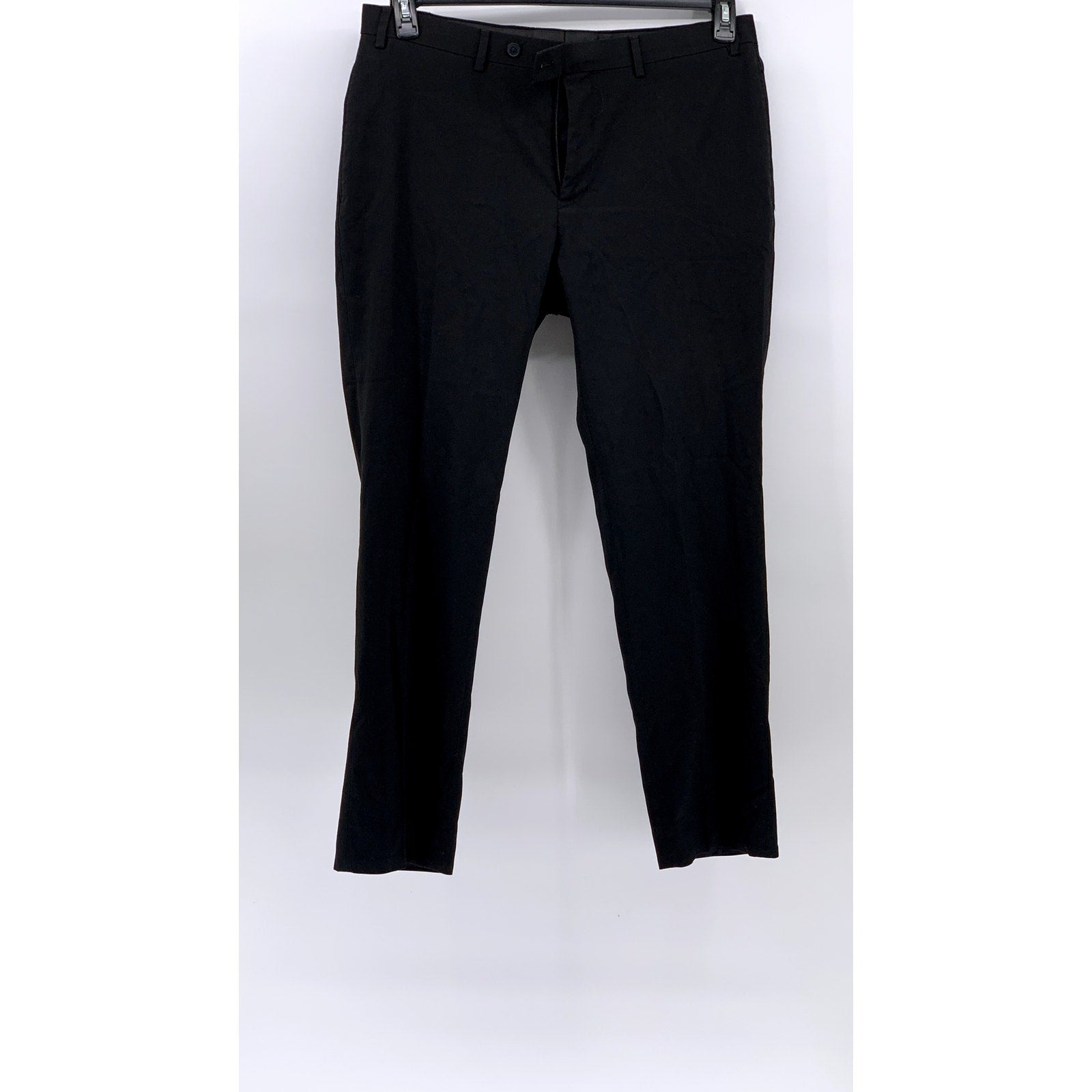 CALVIN KLEIN Men's Black Solid Slim-Leg Regular-Fit Pants SZ 36X30