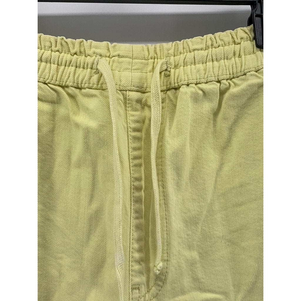 BDG Urban Outfitters Women's Yellow Denim Relaxed-Fit Drawstring Shorts SZ M