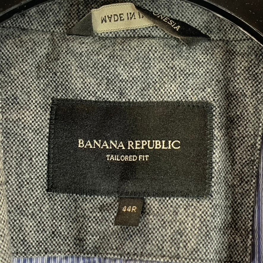 BANANA REPUBLIC Men's Grey Heather Donegal Tailored-Fit Two-Button Blazer SZ 44R