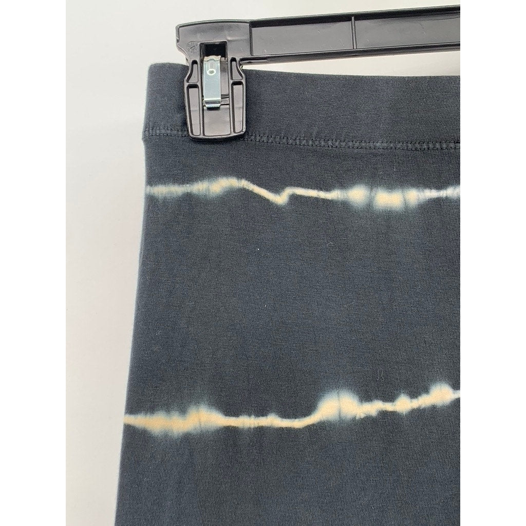 SUBDUED Women's Black Tie-Dyed Stripe High-Rise Flare Pull-On Pant SZ M