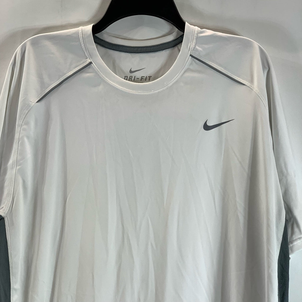 NIKE Men's White/Gray Dri-Fit Legacy Performance Crewneck Active T-Shirt SZ XL