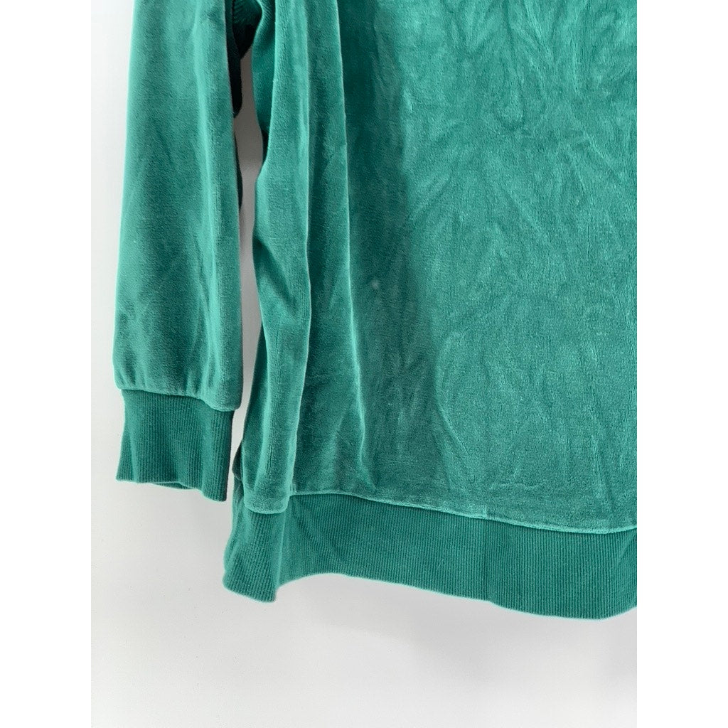 WILD FABLE Women's Green Velour Quarter-Zip Sweatshirt SZ XXL