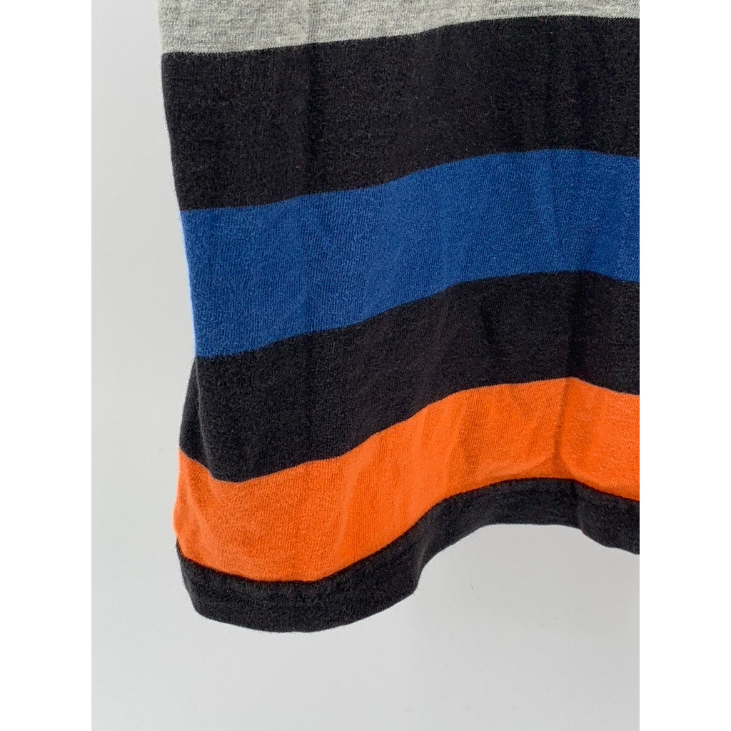 WESC Men's Black-Multi Striped Scoop-Neck Pocket Cotton Casual Tank SZ M