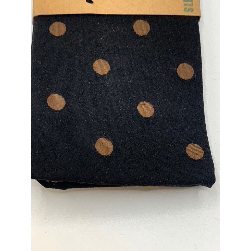 LOOK FOOTWEAR Women's Black-Brown Polka Dot Knit Pull-On Tights SZ OS