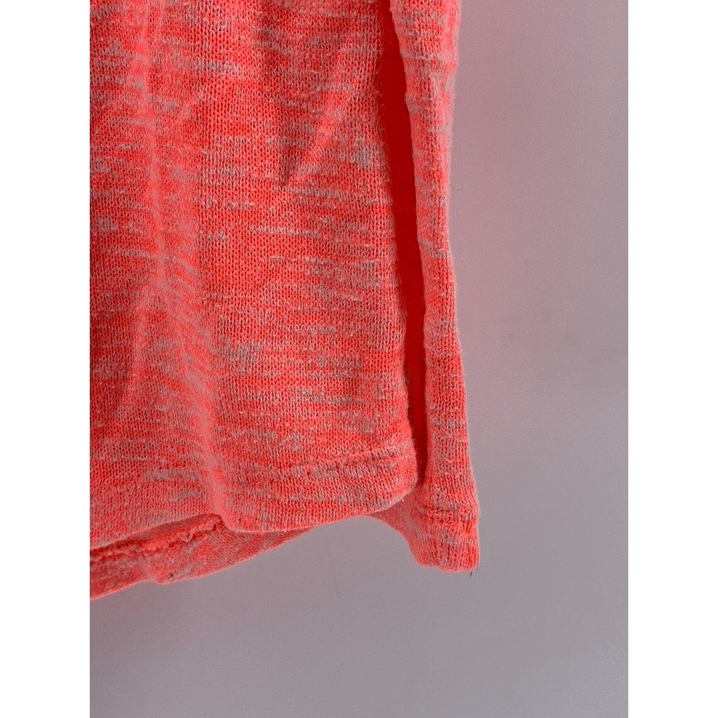 NO BOUNDARIES Juniors' Salmon V-Neck Hooded Long Sleeve Sweater Top SZ L(11-13)