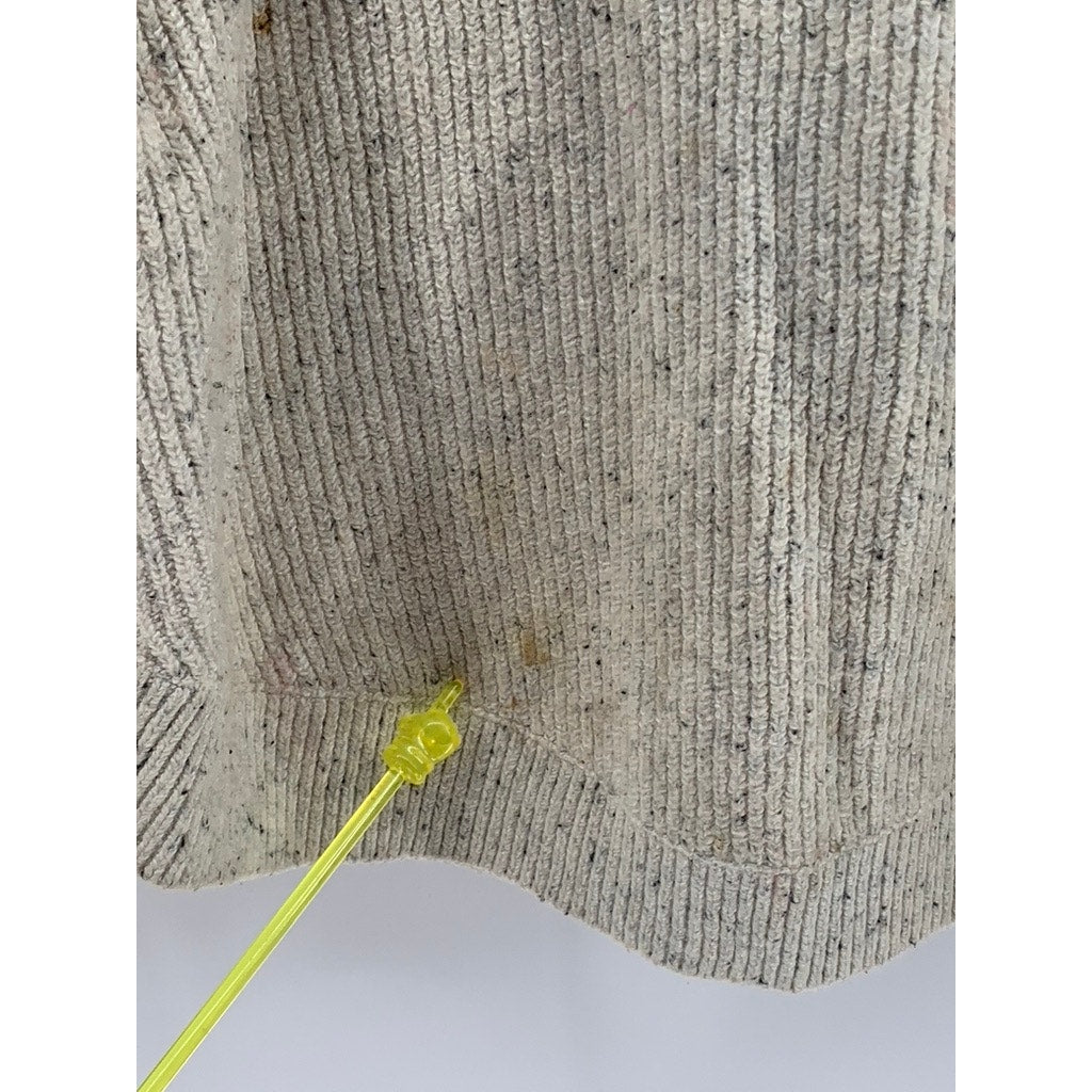 LOFT Women's Beige Speckle Knit Crewneck Long Sleeve Pullover Sweater SZ M
