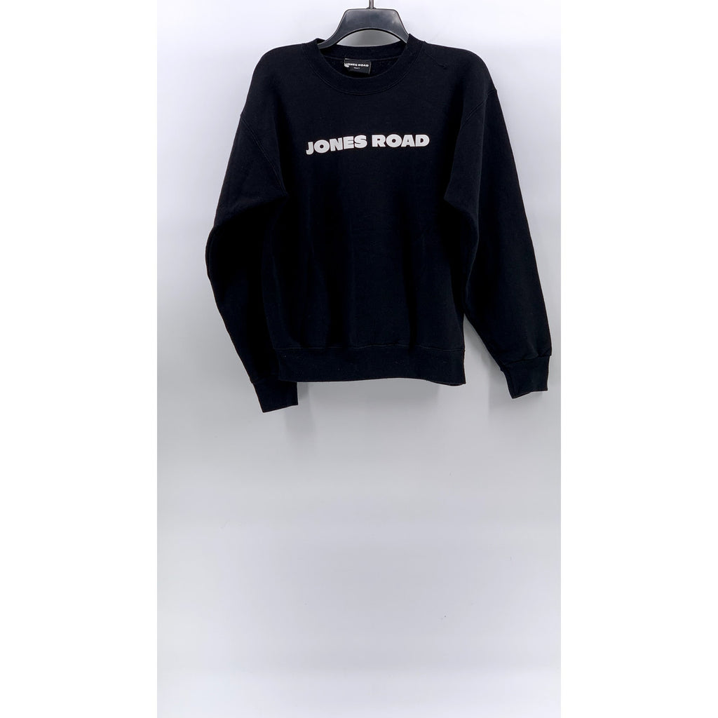 JONES RAOD Women's Black Logo Crewneck Classic Long Sleeve Sweatshirt SZ S