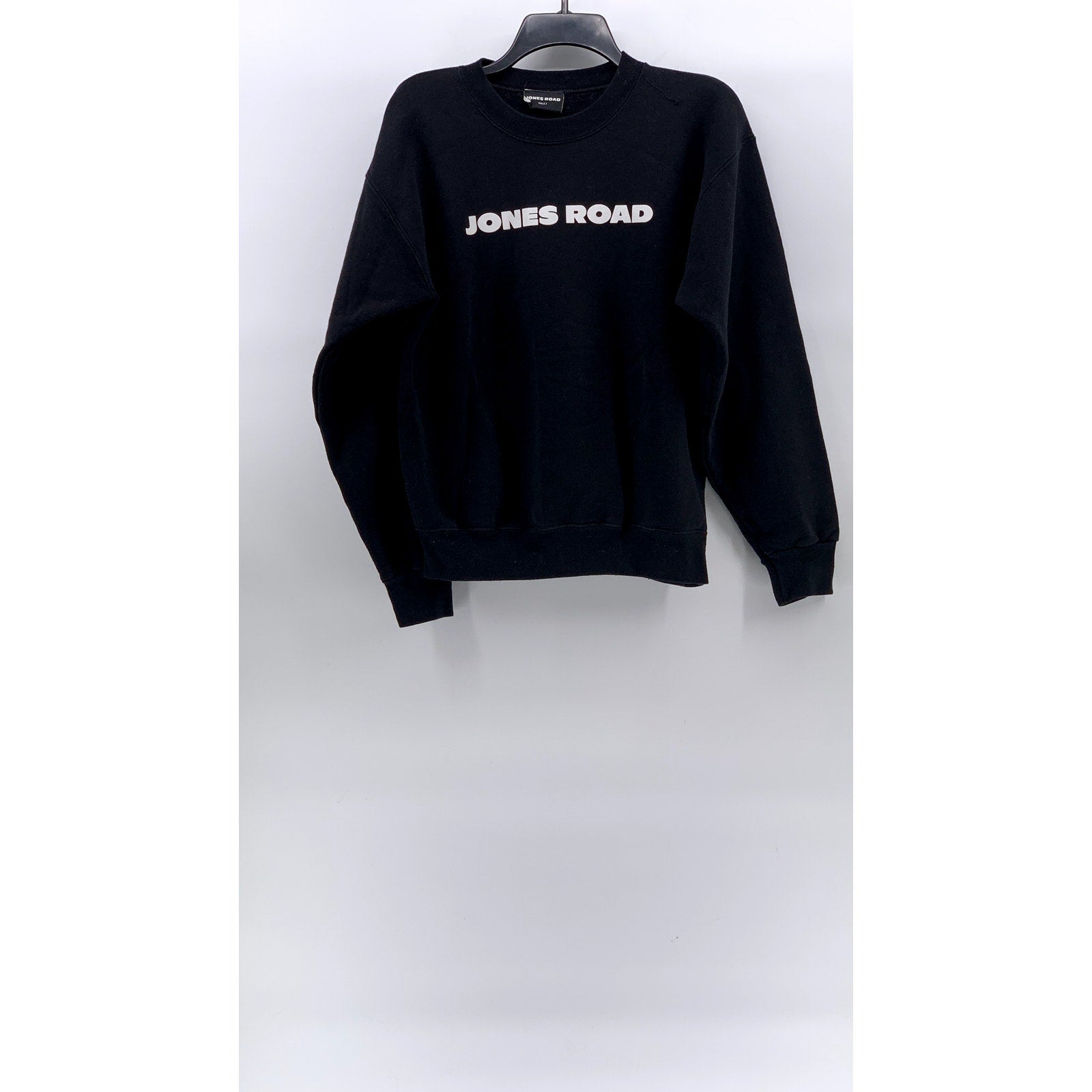 JONES RAOD Women's Black Logo Crewneck Classic Long Sleeve Sweatshirt SZ S