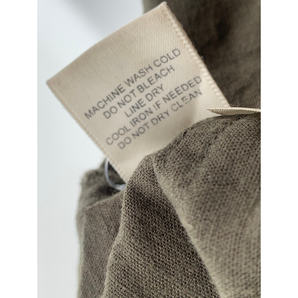 MATTY M Women's Olive Green Linen-Blend High-Waist Casual Shorts SZ M