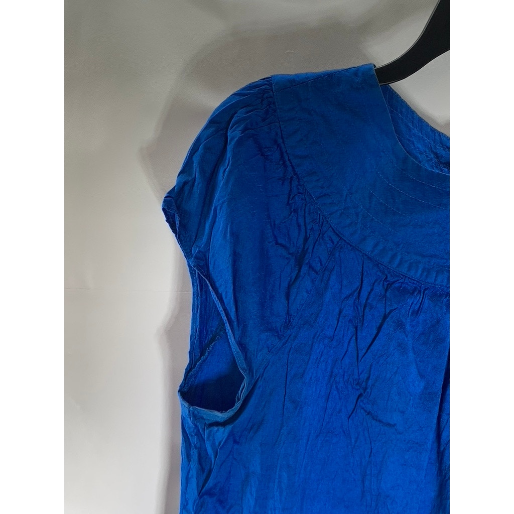 CALYPSO ST. BARTH Women's Dark Blue Crewneck Short Sleeve Knee Length Dress SZ L