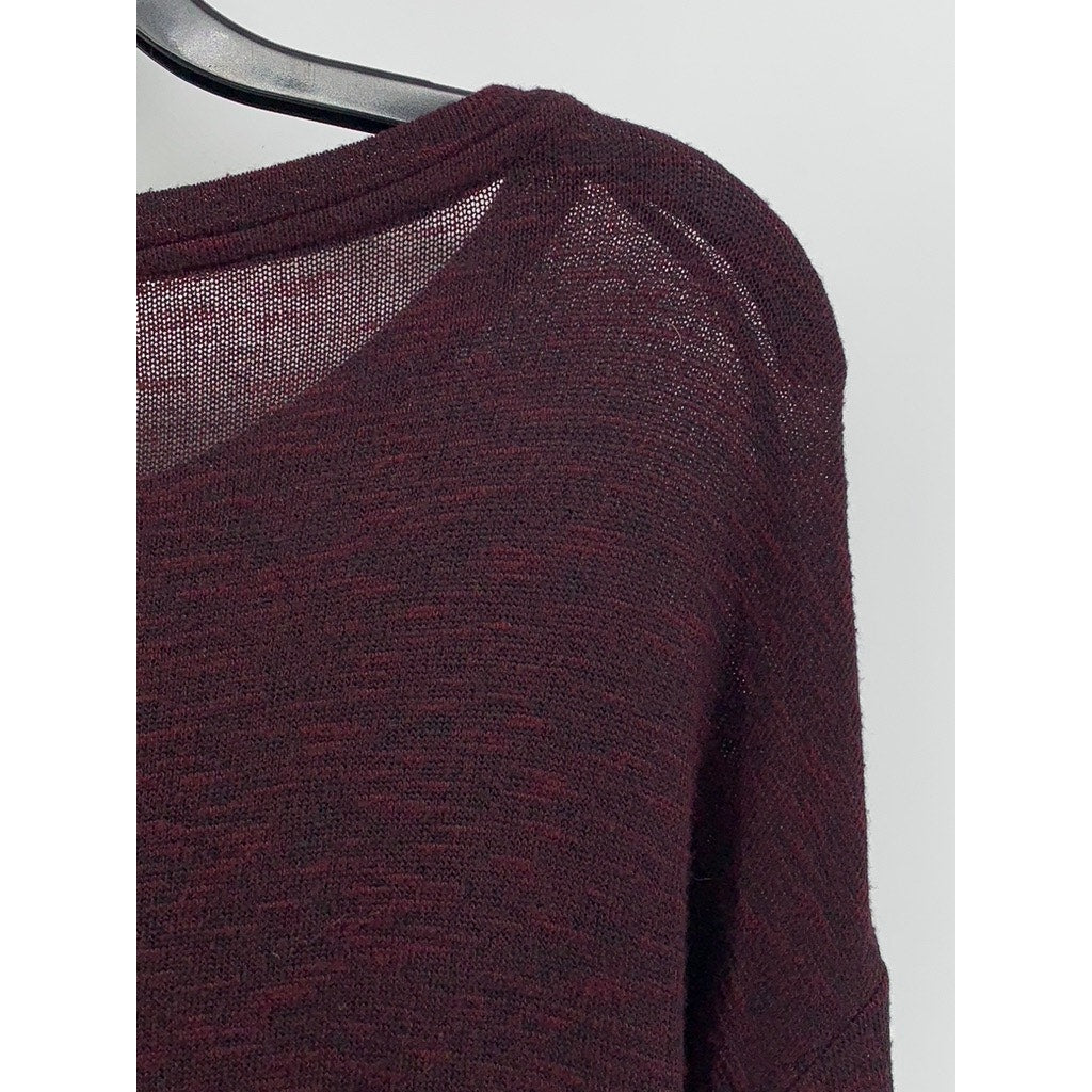 A.N.A A NEW APPROACH Women's Burgundy Snake Print Long Sleeve Top SZ L