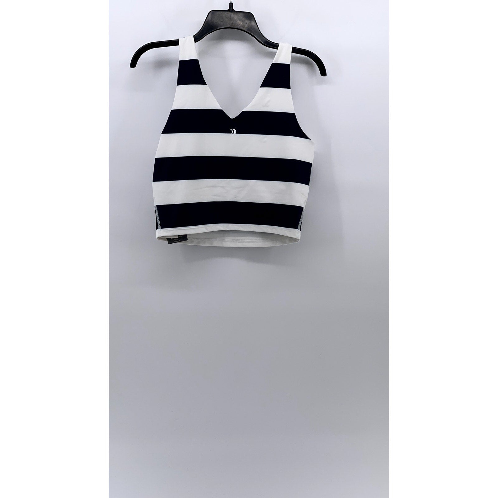 Z SUPPLY Women's Blue-White V-Neck Sleeveless Striped Longline Active Tank SZ M