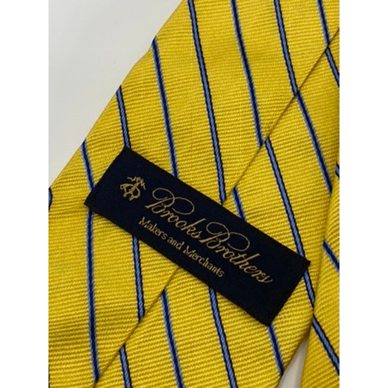 BROOKS BROTHERS Men's Yellow/Blue Striped Tie