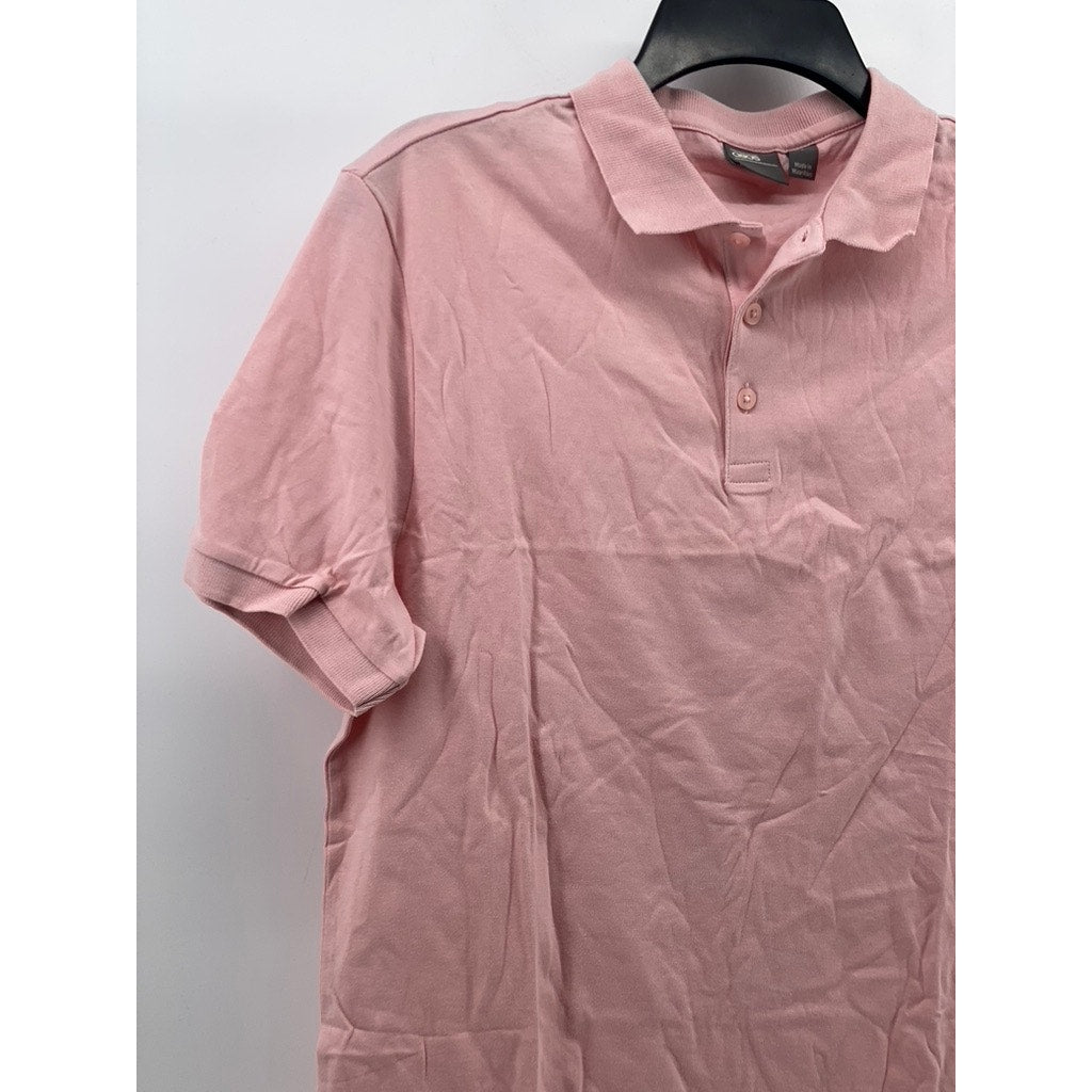 ASOS Men's Light Pink Organic Cotton Short Sleeve Polo Shirt SZ S