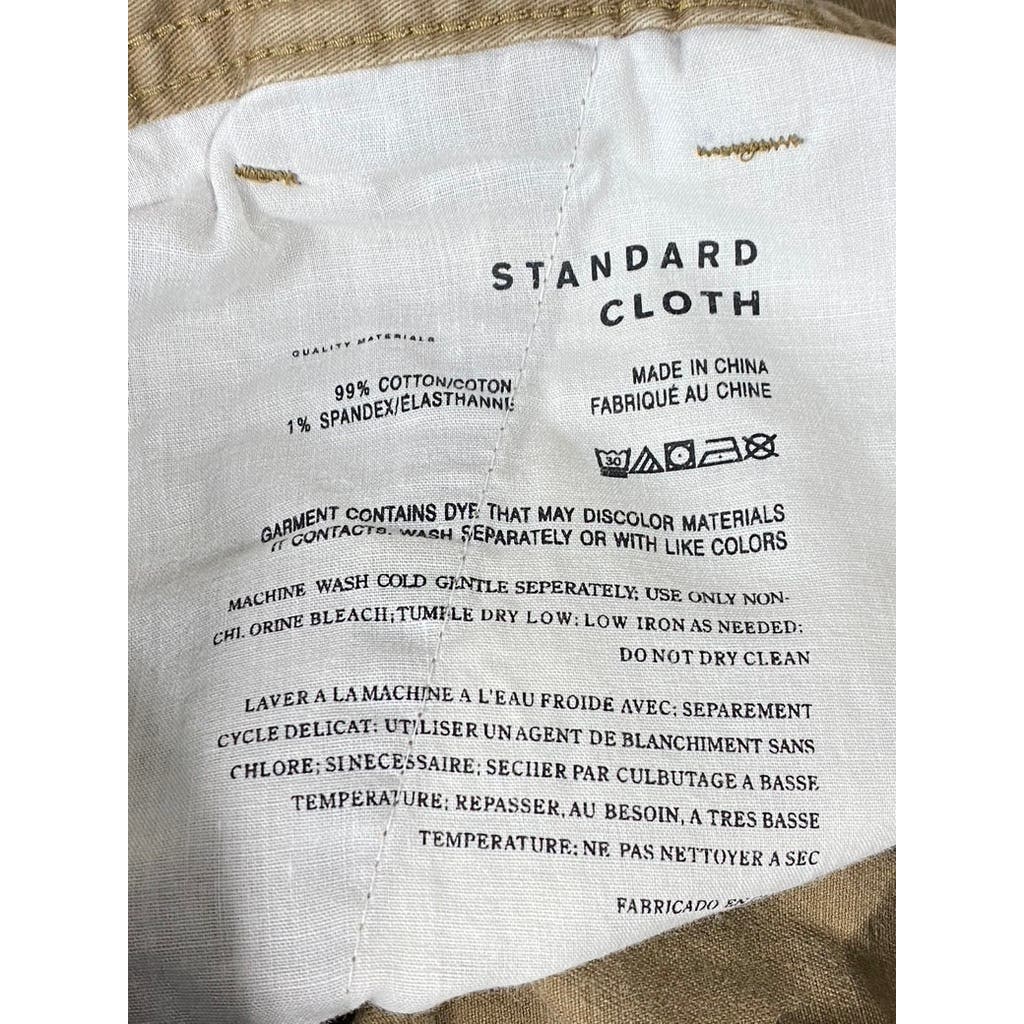 STANDARD CLOTH Men's Tan Skinny Four-Pocket Chino Shorts SZ 32