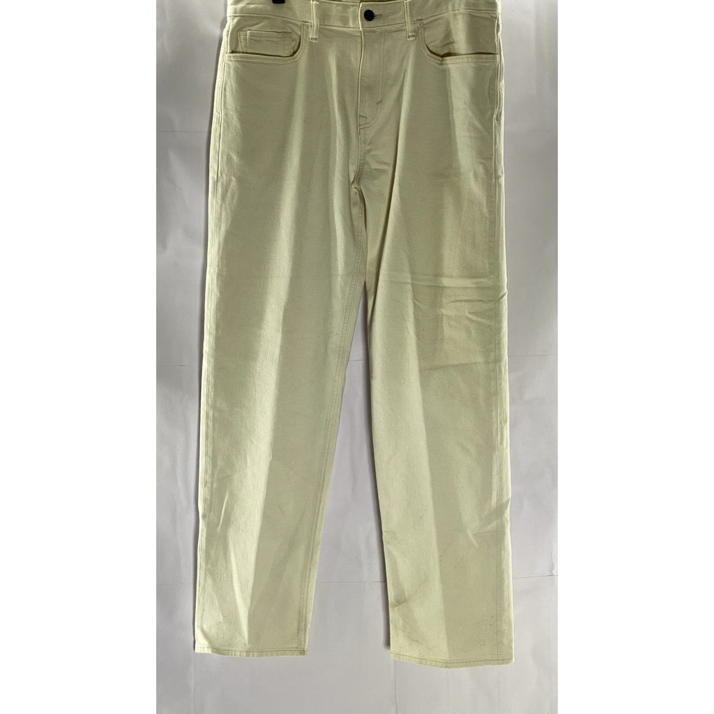 BANANA REPUBLIC Women's Beige Relaxed-Fit Straight-Leg Five Pocket Jean SZ 32X32