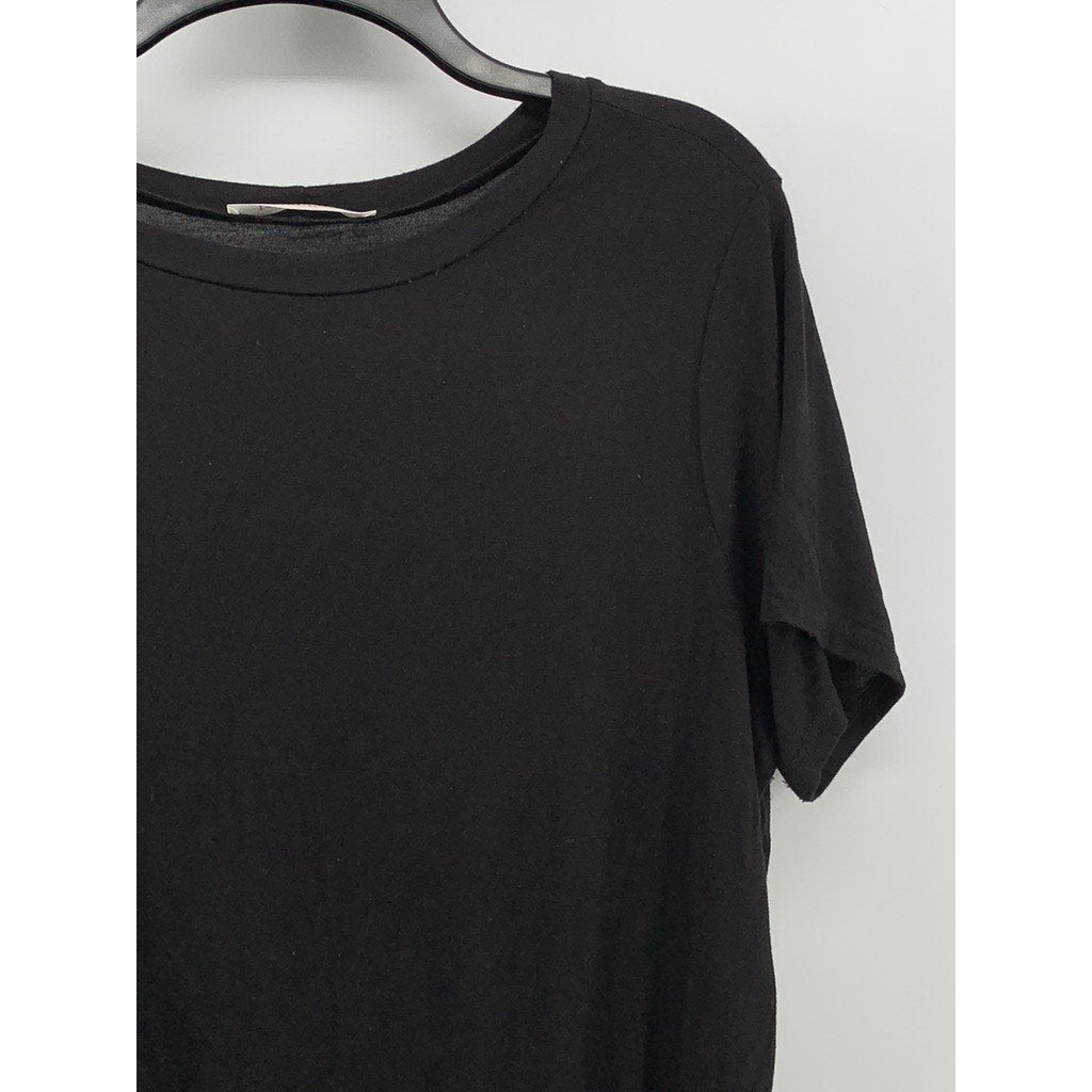 TREND NOTES Women's Black Crewneck Short Sleeve Bodysuit SZ L