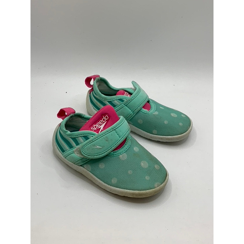 SPEEDO Toddler Girls' Green Printed Shore Explorer Water Shoes SZ S (5/6)