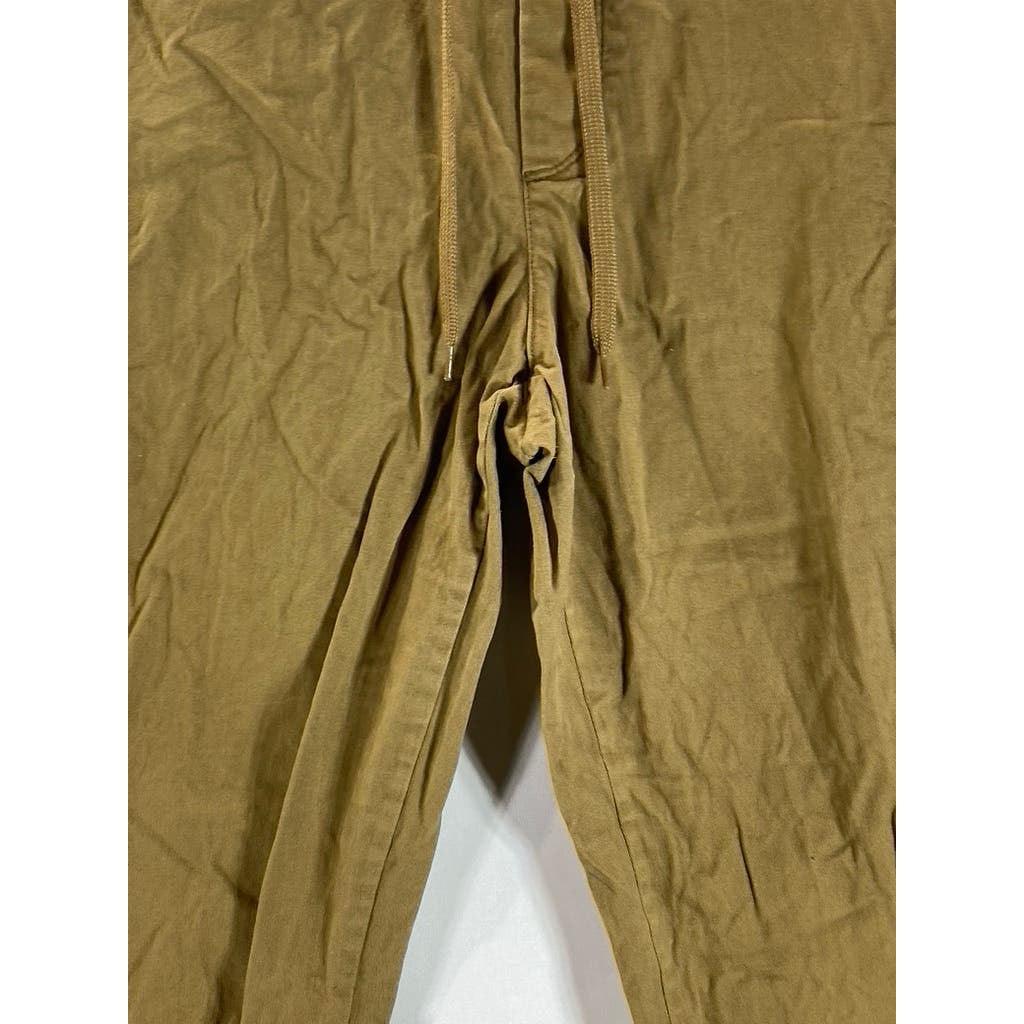 GOODFELLOW & CO Men's Dapper Brown Athletic-Fit Drawstring Pull-On Jogger SZ L