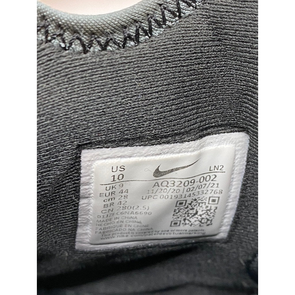 NIKE Men's Black-White Swoosh Alpha Menace Pro Mid Lace-Up Soccer Cleats SZ 10