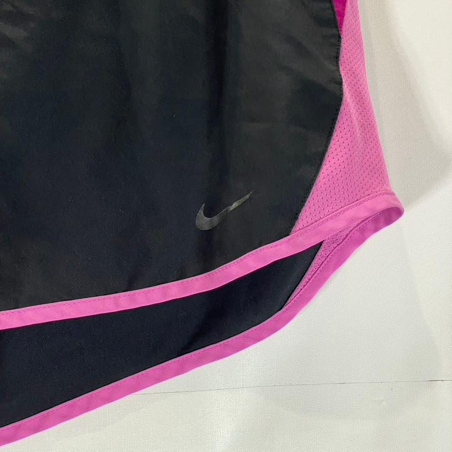 NIKE Women's Black/Pink Dri-FIT Elasticized Waist 10K Pull-On Running Short SZ M