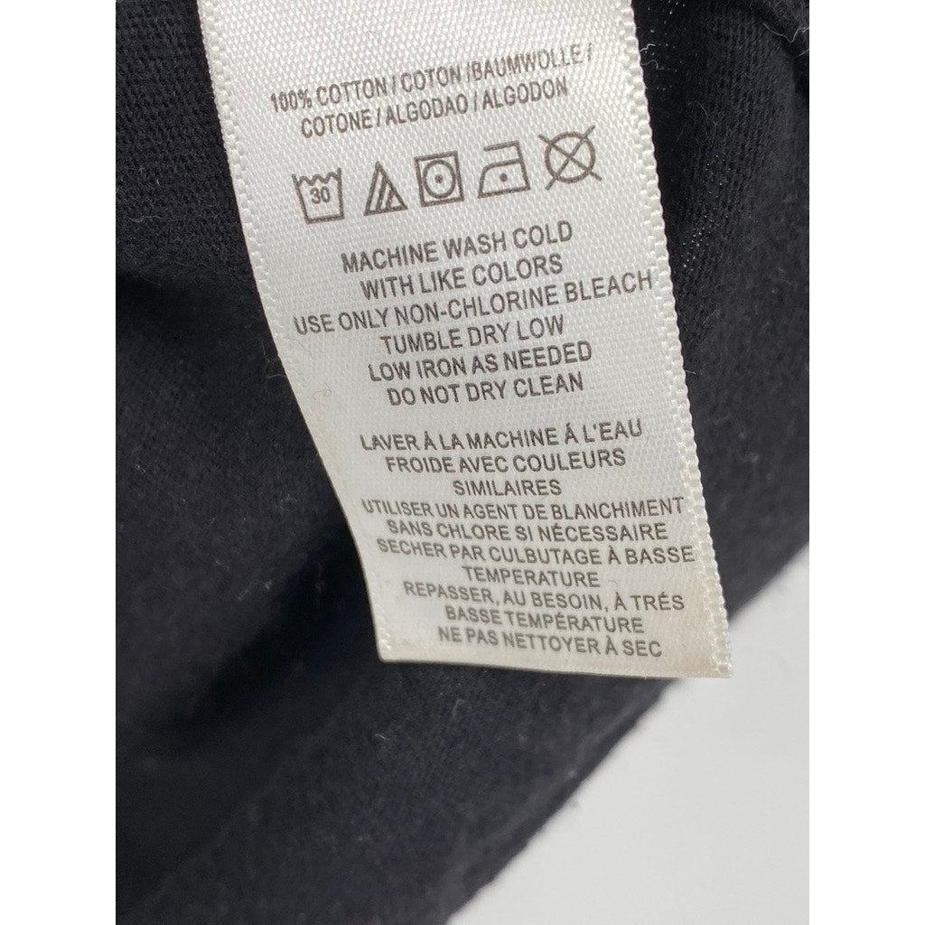 WE THE FREE Women's Black Solid Crewneck Short Rolled Sleeve Cropped Top SZ S