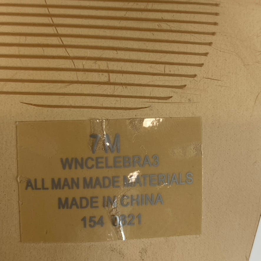 NINE WEST Women's Silver Celebra Sequin Ankle Strap Heeled Sandals SZ 7