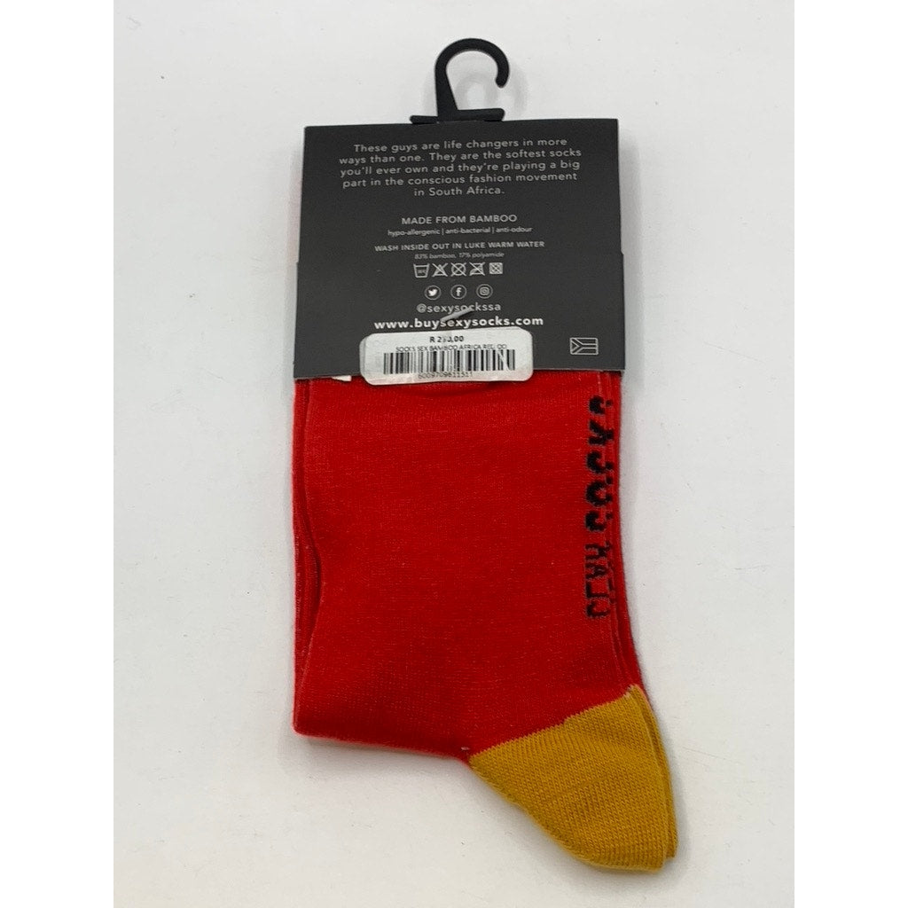 SEXY SOCKS Women's Red-Yellow Printed Bamboo Crew Socks SZ OS