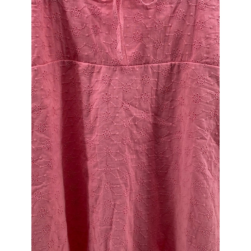 B.DARLIN Women's Bubblegum Pink Puff-Short Sleeve Ruffle Mini Dress SZ 11/12