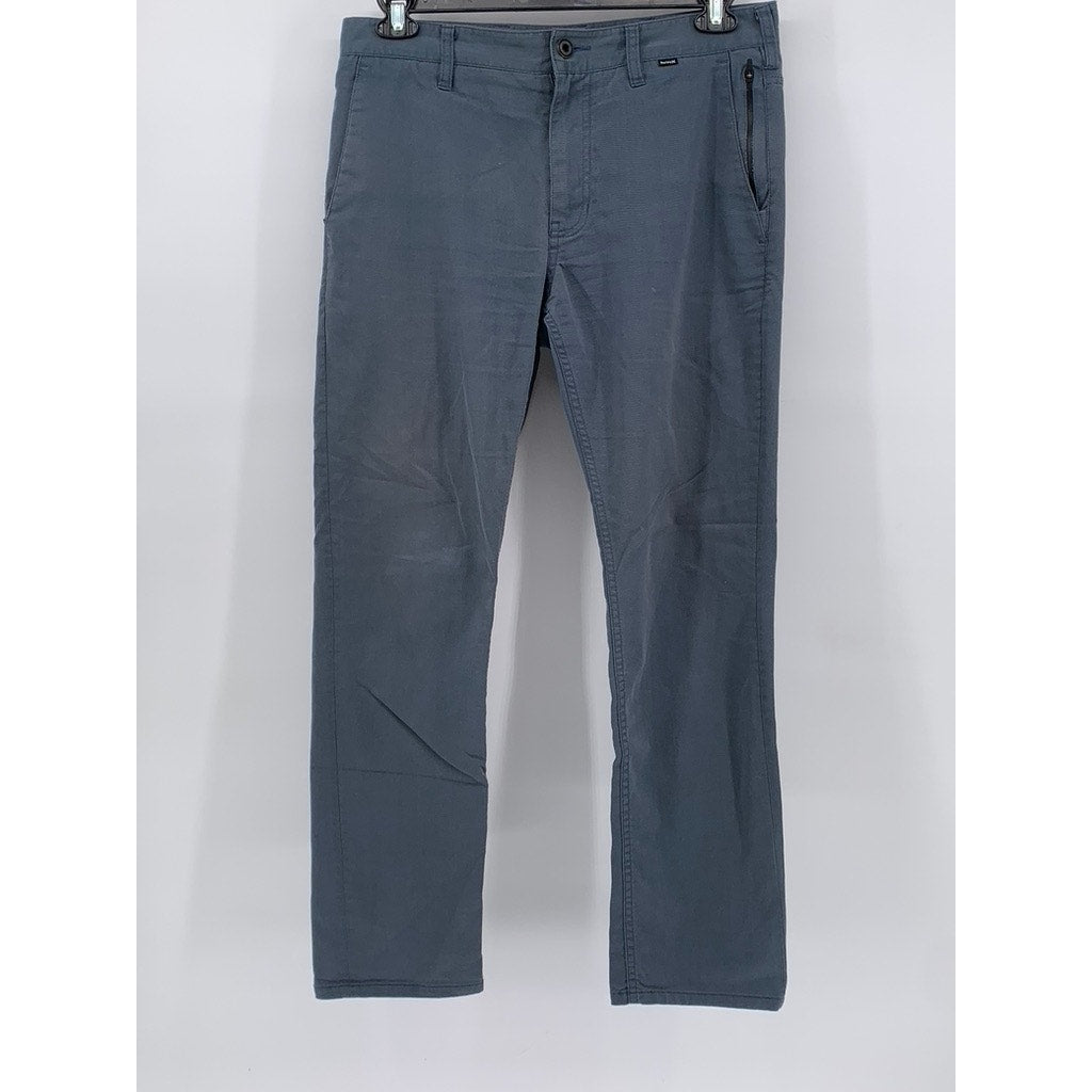 HURLEY Men's Gray Solid Straight-Leg Dri-Fit Worker Pants SZ 32