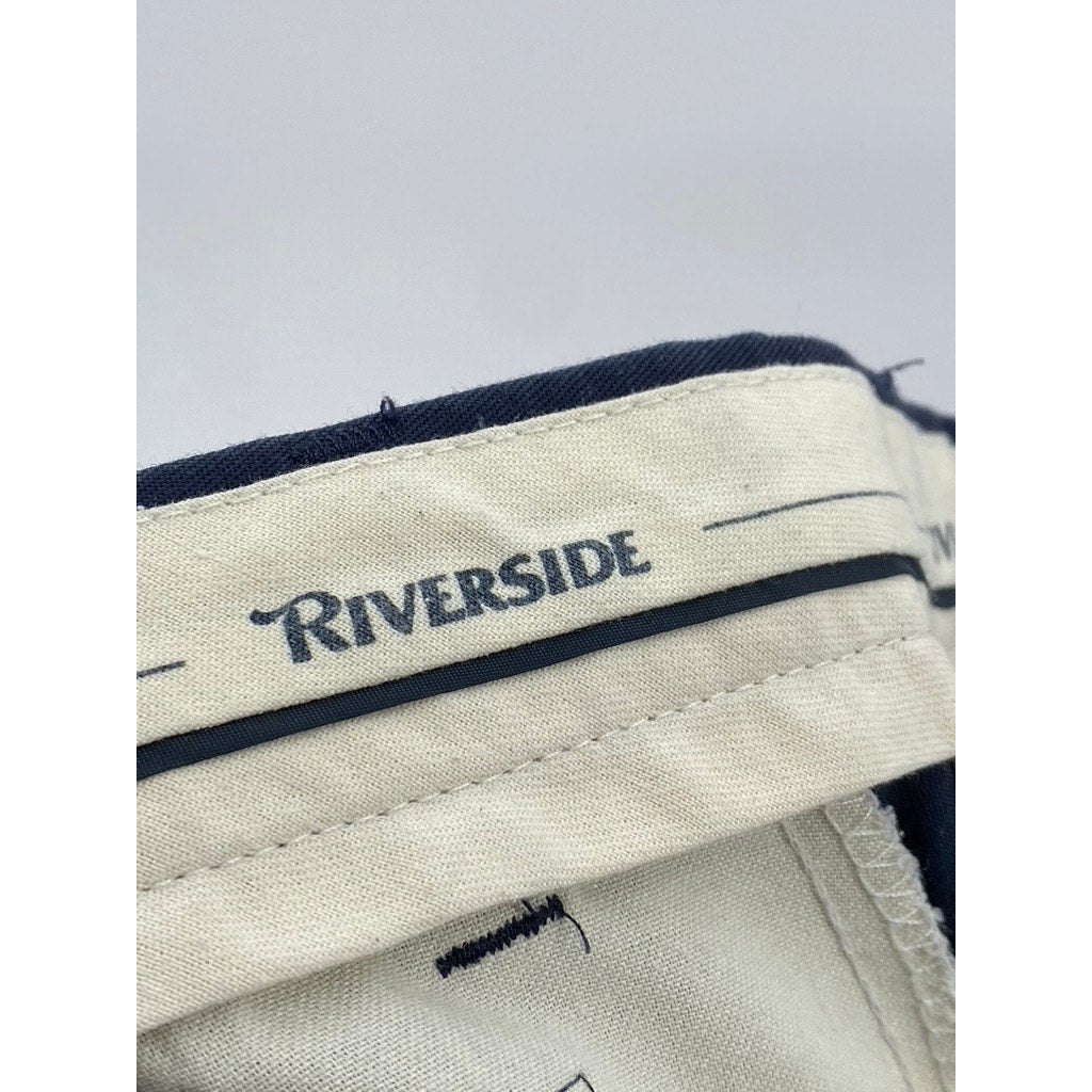 RIVERSIDE Men's Navy Blue Solid Budweiser Straight-Leg Work Chino Pant SZ 32