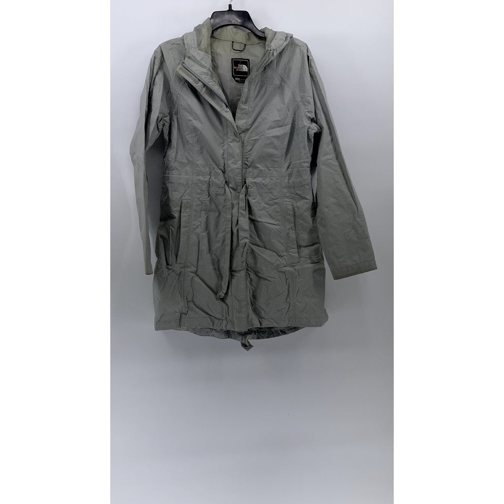 THE NORTH FACE Women's Gray Double Closure Long Sleeve Hooded Trench Coat SZ M